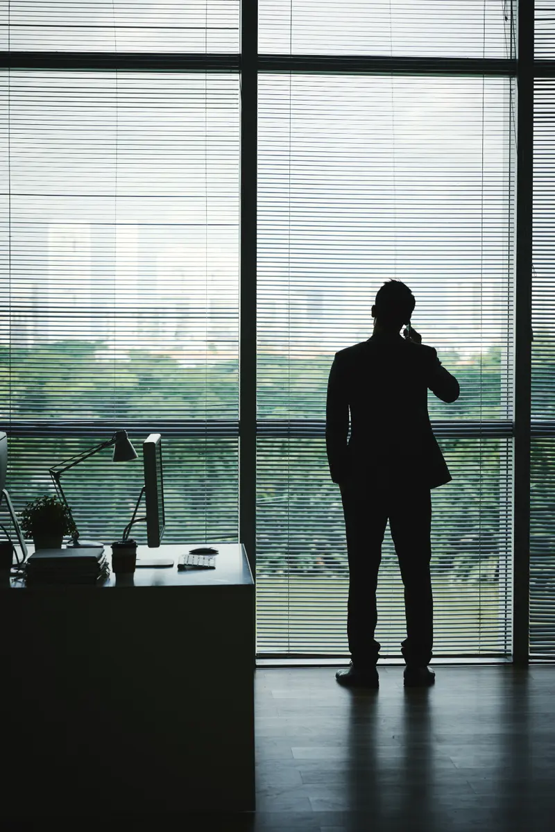 Entrepreneur working alone at a desk