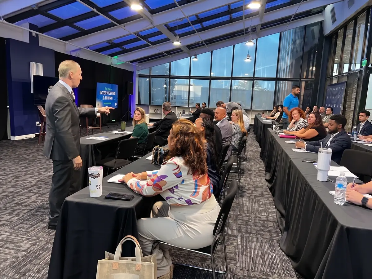 David Lee Jensen teaching an interviewing and hiring workshop to members