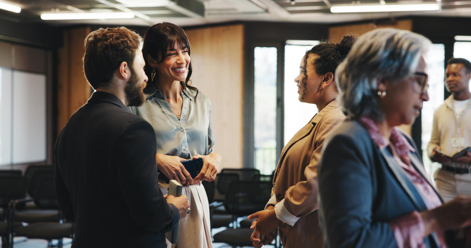 Members of 728 Network in conversation at a quarterly experience